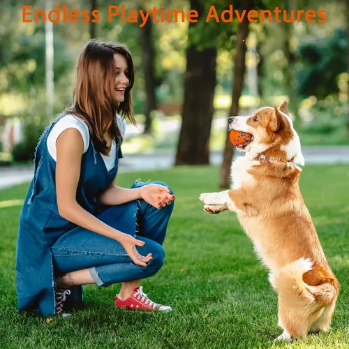 Miniatura 6 de Beieverluck Paquete de 8 pelotas de juguete para perros, pelota de tenis para masticadores agresivos, 3.0 pulgadas, indestructibles juguetes