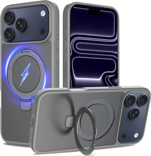 Miniatura 54 de Funda con soporte ultra magnético para iPhone 17 Pro Max [protección militar contra caídas] [compatible con MagSafe] a prueba de golpes, translúcida
