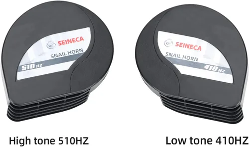 Miniatura 2 de SEINECA Bocina de coche Ulra-Thin Compact Caracol impermeable ruidoso 12V Kit de bocina de auto de tono alto/bajo para automóvil, motocicleta