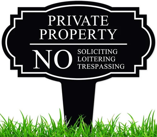 Miniatura 15 de Letrero de No Soliciting Yard (No Soliciting Yard Sign, No Solicitation In Ground de 11 x 11 pulgadas), ACM libre de óxido, resistente a