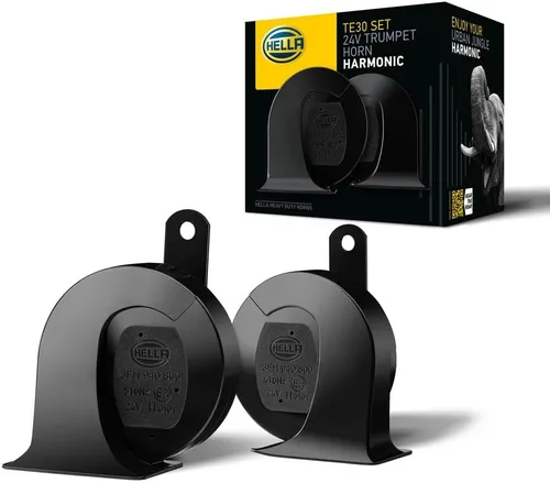 Miniatura 19 de HELLA 011225831 Kit de bocina de trompeta BX negra de 12 V (ajuste universal)