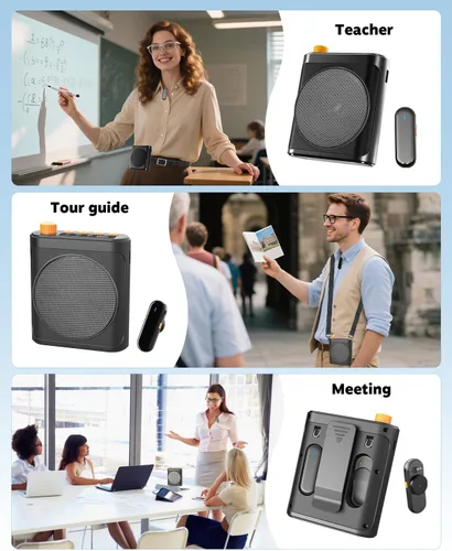 Miniatura 7 de Tearstone Voice Amplifier for Teachers with Wireless Magnetic Lavalier Microphone, Bluetooth Portable Rechargeable Speaker, 2 Mics for Classroom