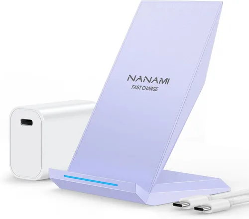 Miniatura 8 de NANAMI Cargador inalámbrico rápido con cargador de teléfono USB, soporte de carga certificado Qi con adaptador QC3.0 7.5W compatible con iPhone