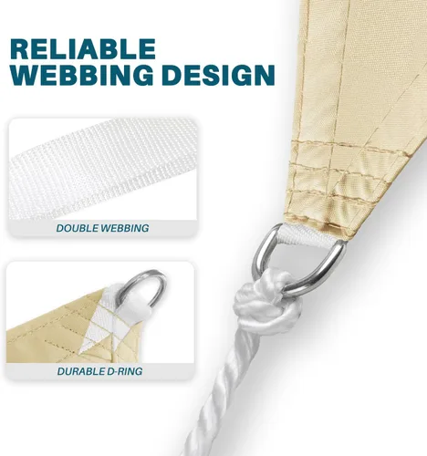Miniatura 4 de COARBOR Toldo rectangular impermeable, perfecto para patio, exterior, jardín, personalizado, color beige, 10 x 13 pies