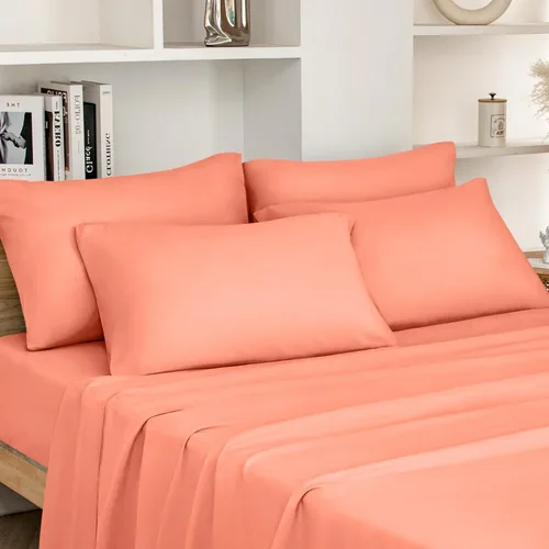 Miniatura 13 de HOMEIDEAS Sábanas de cama tamaño King – Juego de 6 piezas (dorado) – Sábanas de microfibra cepillada extra suave 1800, bolsillo profundo, sin