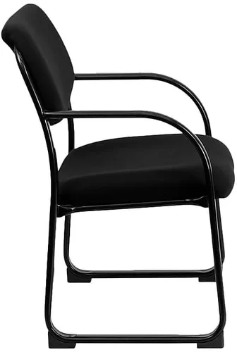 Miniatura 5 de Flash Furniture Silla de recepción lateral ejecutiva de tela negra Richie con base de trineo