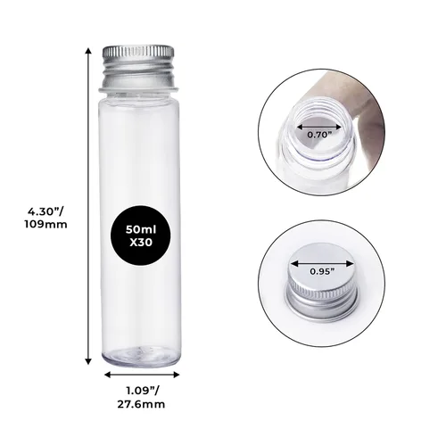 Miniatura 3 de Berenti Tubos de ensayo de plástico 2 en 1 (16 y 30 piezas) con tapas (1.7 fl oz)