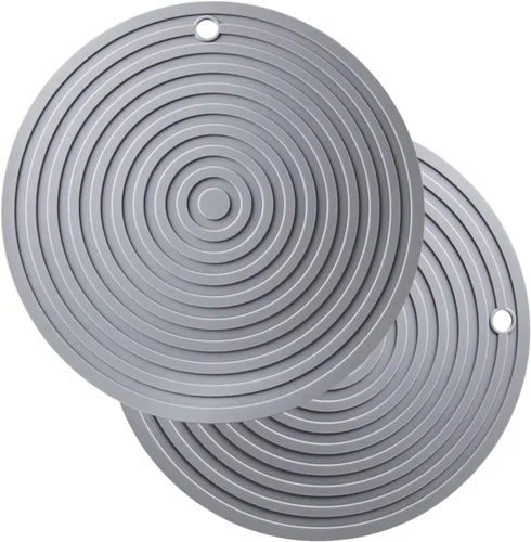 Miniatura 7 de Salvamanteles de silicona para platos calientes, ollas y sartenes, diámetro de 9.45 pulgadas, resistente al calor, almohadillas calientes