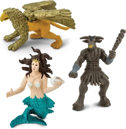 Miniatura 4 de Safari Ltd. Reino mítico TOOB - 8 mini figuras: Quimera, Grifo, Fénix, Unicornio, Dragón marino, Minotauro, Poseidón y Sirena - Figuras de juguete