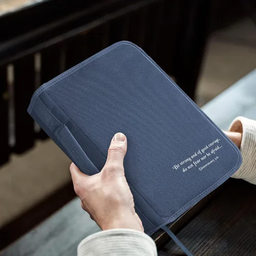 Miniatura 47 de DEHITE Funda para la Biblia para mujer, bolsas de transporte de la Biblia, tamaños medianos y grandes, ranuras para bolígrafos, tela de primera