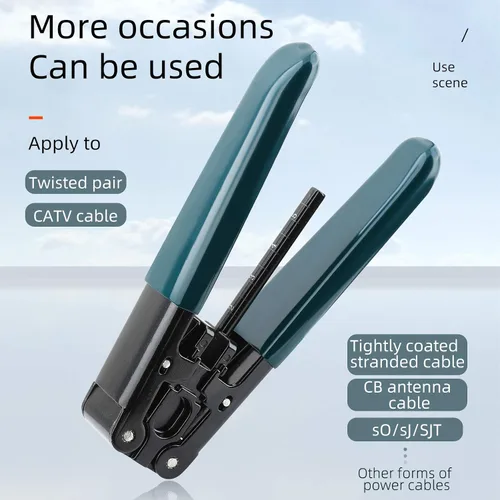 Miniatura 3 de Tijeras de separador de cortador de cable de fibra óptica para tijeras de Kevlar de fibra óptica con alicates de doble agujero