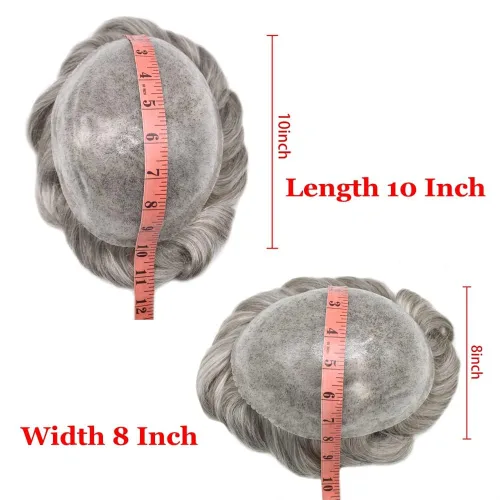 Miniatura 50 de Toupee Hair Piece For Men 100% Real Human Hair System Natural Looking Hairpieces For Men Hair Units Protesis Capilar Para Hombre 8''X10'' #610#6
