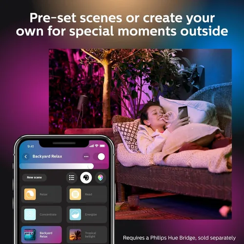Miniatura 9 de Philips Hue Lily - Foco LED inteligente para exteriores - Ambiente blanco y de colores - Iluminación de paisaje de bajo voltaje - 1 paquete