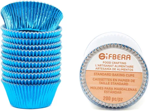 Miniatura 18 de Gifbera - Forros de magdalenas de papel metálico/forros de magdalenas de papel de aluminio, tazas de hornear estándar de papel metálico, 200