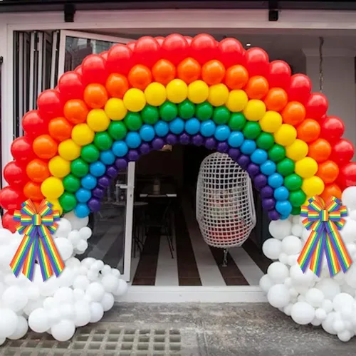 Miniatura 7 de Tiras de cinta de tela arcoíris para el mes del orgullo gay – LGBTQ+ Lesbiana Gay Bisexual Transgénero Cinta con alambre de arpillera – Envoltura