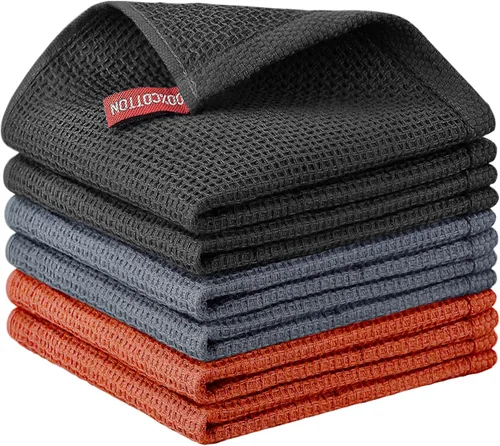 Miniatura 109 de Nialnant - Toalla de cocina 100% algodón, tejido gofre, suave, absorbente y de secado rápido, toallas para secar platos, trapos de limpieza - Multi