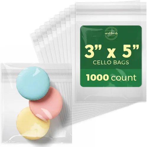Miniatura 10 de Bolsas de celofán con cierre autoadhesivo Seal Fresh - 6" x 6" (1000 unidades) - Bolsa de celofán transparente resellable de plástico - Bolsas