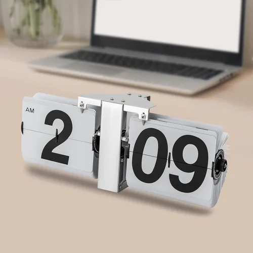 Miniatura 10 de Reloj con tapa de alta precisión, estilo retro, reloj de estante de escritorio, mecánico clásico, pantalla digital, reloj de pared alimentado por