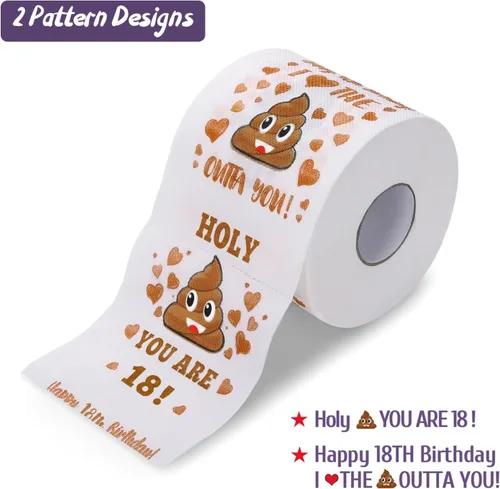 Miniatura 5 de Regalos de 18 cumpleaños para niño o niña - Feliz papel higiénico de broma - Decoraciones de 18 cumpleaños, suministros de fiesta y recuerdos