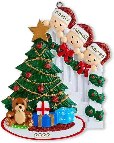 Miniatura 6 de Adorno familiar para árbol de Navidad 2024, adorno colgante para árbol de Navidad de 2024, adorno de familia de 2 nombres, adorno personalizado