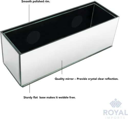 Miniatura 4 de Royal Imports Jarrón de Cristal para Flores Centrepiece Decorativo para el Hogar o Boda - Forma Rectangular Oblonga, 12 pulgadas de Largo, Apertura