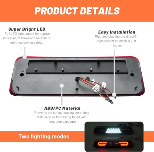 Miniatura 3 de Tercera lámpara de freno LED para 2004-2008 F0rd F150 Explorer Sport Trac Lincoln Mark LT lente roja trasera LED de montaje alto luz de parada