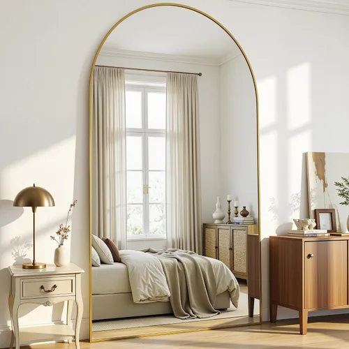 Miniatura 48 de Antok Espejo de Cuerpo Entero, Espejo de Piso de 58"x18" con Soporte, Espejos Montados Colgantes para Dormitorio, Sala de Estar, Vestidor, Comedor