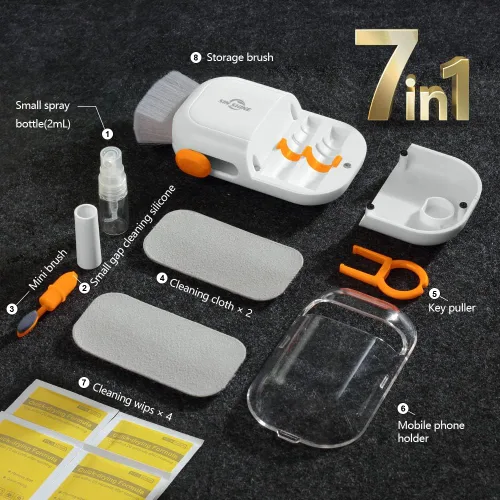Miniatura 4 de SIN SHINE Limpiador de teclado 7 en 1, limpiador de teclado para computadora portátil, monitor, TV, teléfono, computadora (BBH01-Blanco)