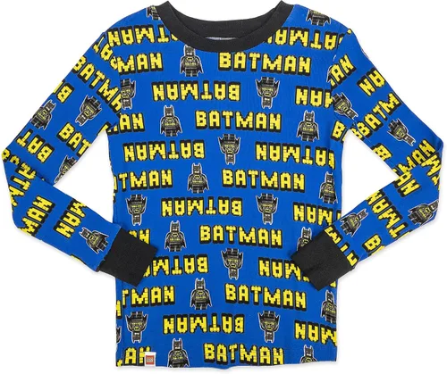 Miniatura 4 de LEGO Batman Movie - Conjunto de pijama para niño, 4 piezas, 100% algodón, tallas 4 a 10