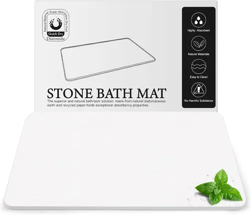 Miniatura 14 de Alfombra de Baño Grande de Piedra de Diatomita, Premium Antideslizante de Tierra de Diatomeas Natural para Bañera de Secado Rápido para Piso de Baño