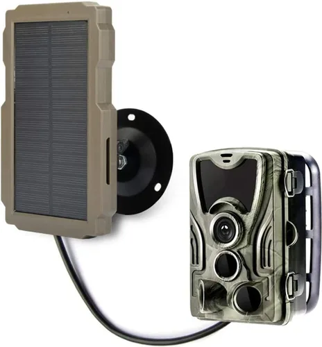 Miniatura 9 de Lixada Panel solar de cámara de sendero, cargador solar recargable para cámara, kit de panel solar para exteriores de 6 V-12 V con soporte giratorio