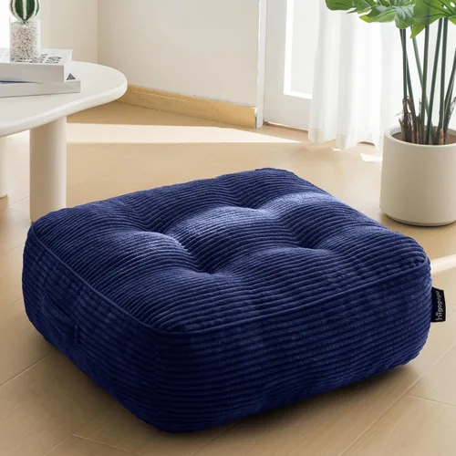 Miniatura 88 de HIGOGOGO Cojín de suelo para adultos, cojín de meditación, grande y redondo, funda de pana copetuda, para sala de estar o yoga, 22 x 22 pulgadas
