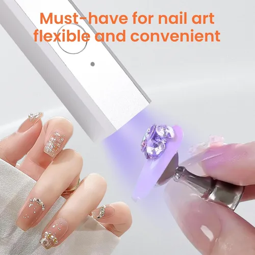 Miniatura 6 de Mini luz ultravioleta de mano para uñas de gel con soporte magnético para secador de uñas de un dedo con pantalla LCD Lámpara de uñas inalámbrica