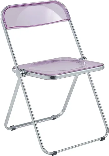 Miniatura 23 de LeisureMod Lawrence - Silla plegable de acrílico transparente moderna con marco de metal, asiento transparente que ahorra espacio para comedor