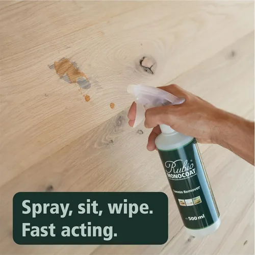 Miniatura 2 de Rubio Monocoat Muestra de eliminación de taninos Eliminador eficaz de manchas y manchas para superficies de madera en interiores y exteriores