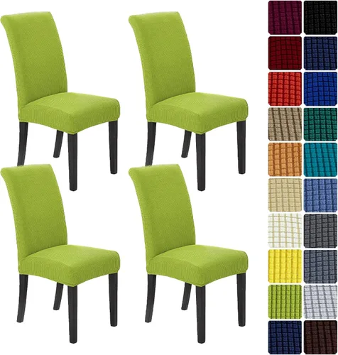 Miniatura 47 de Juego de 6 fundas elásticas para sillas de comedor, fundas para sillas de comedor lavables y removibles, fundas para sillas de comedor protectoras