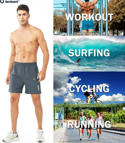 Miniatura 5 de NORTHYARD - Pantalones cortos deportivos para correr para hombres, ligeros, de secado rápido, 7, 5 o 9 pulgadas, para senderismo, deportes, gimnasio