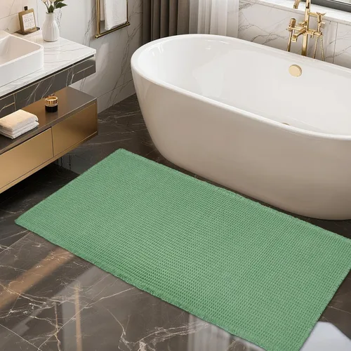 Miniatura 30 de ZALL - Tapete de baño de punto gofre beige, súper absorbente, antideslizante, color crema, 18 x 30 pulgadas, lavable a máquina, ultra suave