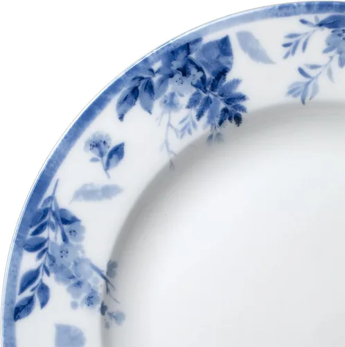 Miniatura 4 de Mikasa Kiley Bone China - Juego de vajilla ligera de 16 piezas resistente a las astillas, servicio para 4, azul y blanco