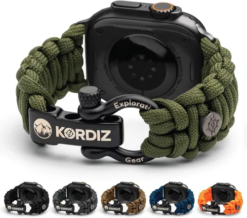 Miniatura 17 de KORDIZ Survivor - Correa de nylon paracord para Apple Watch compatible con Apple Watch ULTRA 3, ULTRA 2 / 1 [49mm] y Series 11, 10, 9, 8, 7-1, SE3