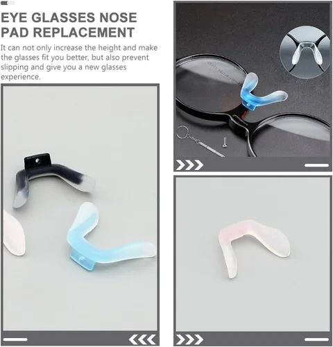 Miniatura 2 de Healifty Almohadillas de silicona para la nariz para gafas, cómodos cojines antideslizantes para la nariz, reemplazo flexible para niños y adultos