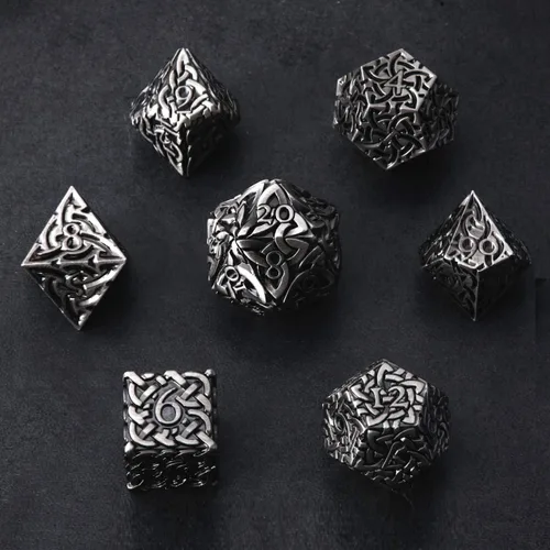 Miniatura 9 de KakapopoTCG. - Juego de dados de metal poliédrico, 7 piezas, extra pesado, extra grande, para Dungeons and Dragons. Call of Cthulhu, Pathfinder