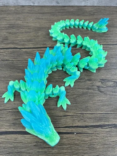 Miniatura 30 de MunnyGrubbers - Juguete para ansiedad de dragón de cristal XL de 26”, resistente, articulado y flexible, impreso en 3D, figura coleccionable, apto