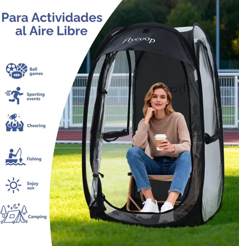 Miniatura 2 de Sports Tent Pop Up Shelter: Flycoop 37" L x 37" W x 63" H Weather Sports Pod for 1 Person Shelter in Winter Portable Camping Tents Outdoor Cold