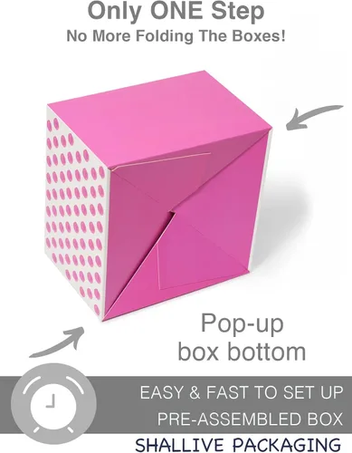 Miniatura 5 de Shallive 48 cajas rosadas de 6 x 6 x 4 pulgadas, cajas de regalo pequeñas con tapas y cintas, cajas de propuesta de dama de honor de acuarela