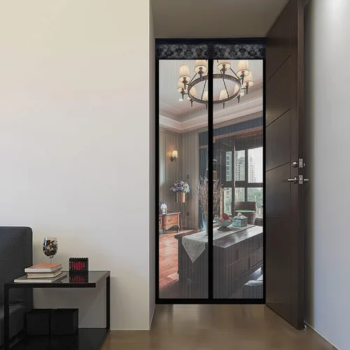 Miniatura 2 de Puerta mosquitera magnética, estilo moderno, 36'x83", poliéster, malla de fibra de vidrio, fácil instalación, apto para mascotas y niños, pantalla