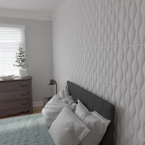 Miniatura 9 de Ekena Millwork WP20X20AIWH 19 5/8 pulgadas de ancho x 19 5/8 pulgadas de alto Ariel EnduraWall Decorativo 3D Panel de pared cubre 2.67 pies cuadrados