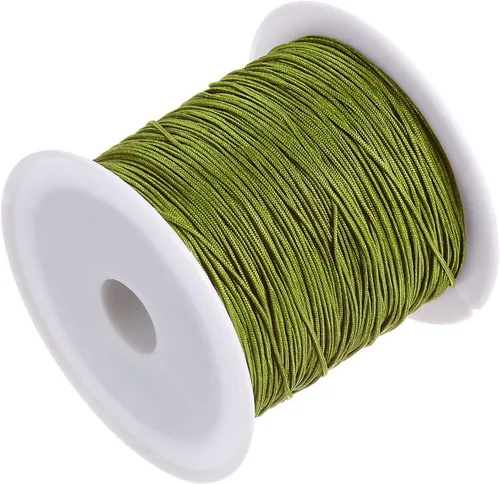 Miniatura 3 de HARFINGTON 1 rollo de hilo de nailon para nudar de 0.024 in, 50 yardas de nailon trenzado para manualidades, cuerda de satén para pulsera, collar