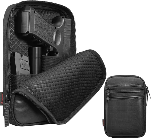 Miniatura 8 de FINPAC Funda de transporte oculta para arma con correa para el hombro, funda suave para pistola, paquete Fanny, cinturón de cintura, bolsa