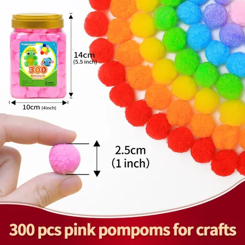 Miniatura 97 de Praisebank Pompones rojos, 90 unidades, 1.5 pulgadas, perfectos para artes y manualidades